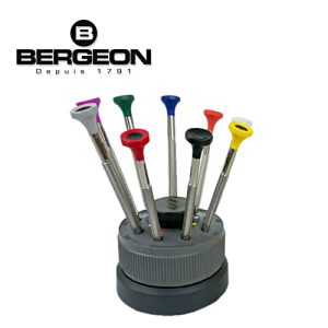 Bergeon 30081-S9 - סט מברגי שען עם מעמד מסתובב